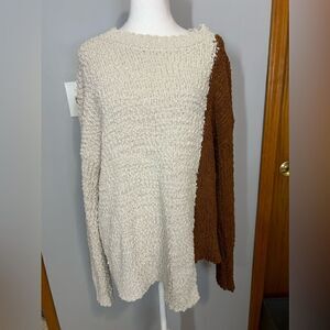 Modlusive popcorn asymmetrical hem color block‎ sweater size XL BIN M